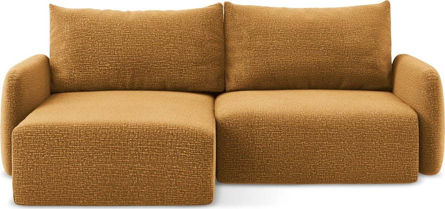 Oranžová rozkládací/s úložným prostorem rohová pohovka (levý roh) Kalena – Makamii Makamii