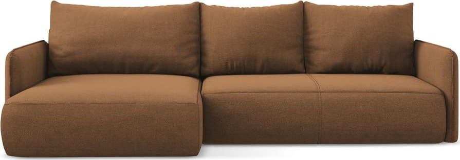 Oranžová rozkládací/s úložným prostorem rohová pohovka (levý roh) Nanea – Makamii Makamii