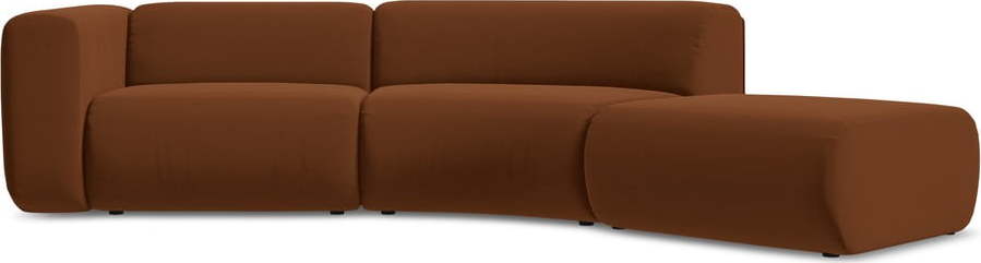 Oranžová/hnědá sametová lenoška (pravý roh) Ekahi – Makamii Makamii