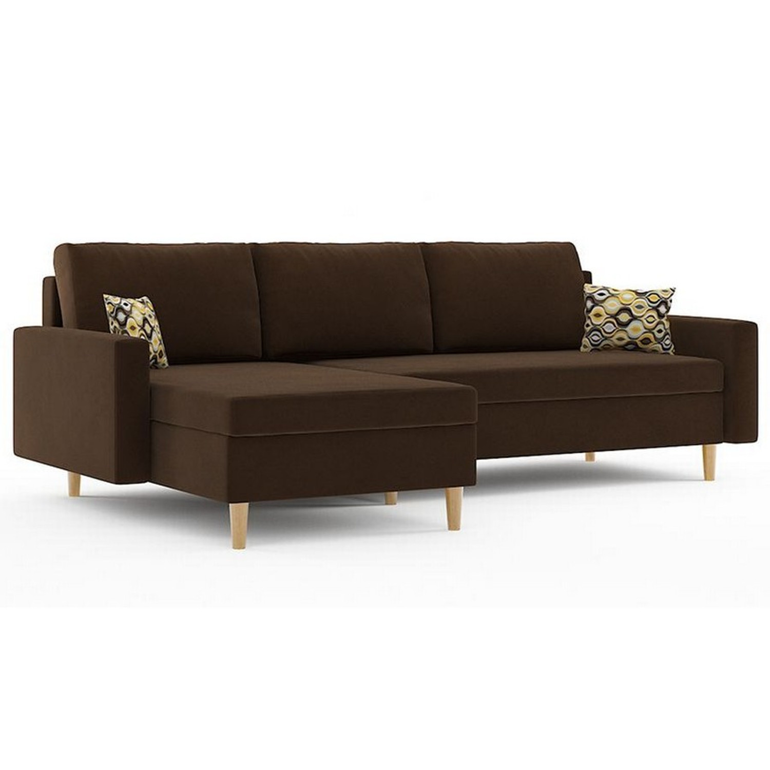 Rohová rozkládací sedací souprava ETNA MODEL 3 Levá Hnědá Signal-nabytek