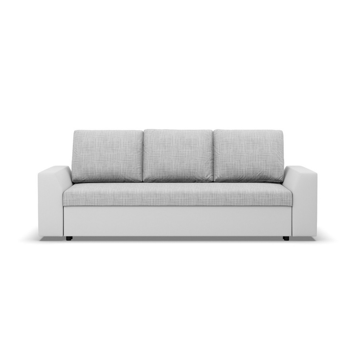 Rozkládací pohovka PAUL látka v kombinaci s eko-kůží Šedá/bílá Signal-nabytek