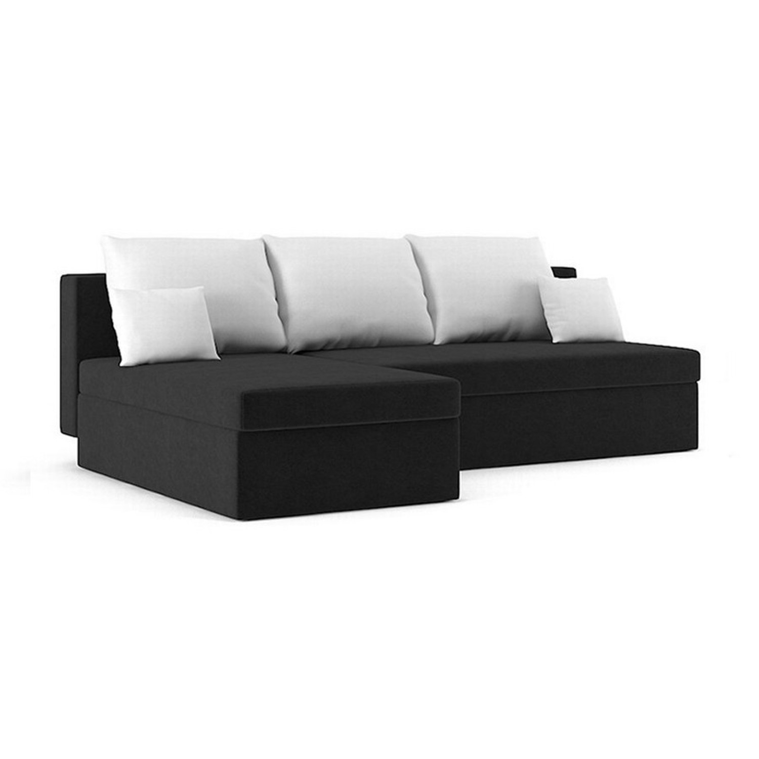 Rozkládací rohová sedací souprava MONAKO MODEL 3 Levá Černá/bílá Signal-nabytek