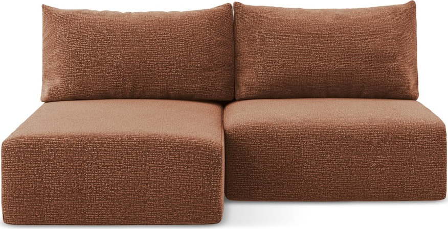 Rozkládací/s úložným prostorem rohová pohovka v cihlové barvě (levý roh) Kalena – Makamii Makamii