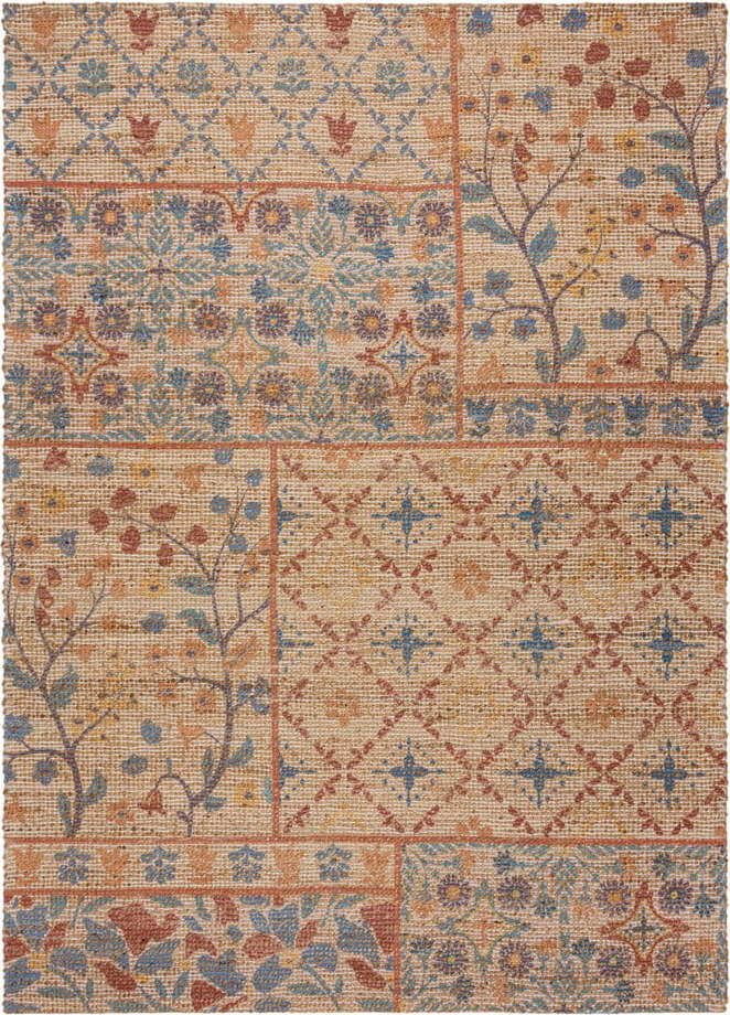 Ručně tkaný koberec s příměsí juty v přírodní barvě 80x150 cm Taylor Patchwork – Flair Rugs Flair Rugs