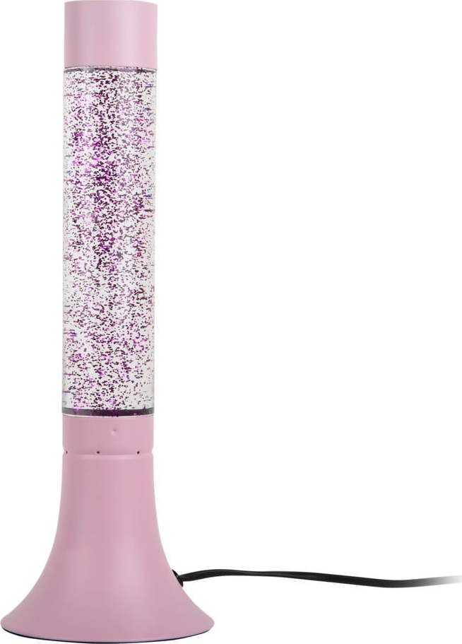 Růžová stolní lampa se skleněným stínidlem (výška 37
