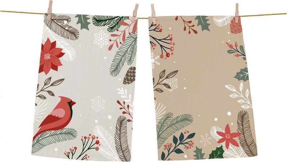 Sada 2 bavlněných utěrek s vánočním motivem Butter Kings Frosty Butter Kings