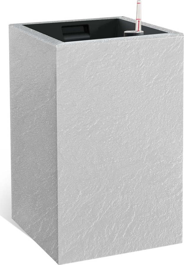 Samozavlažovací květináč z recyklovaného plastu Cubico Stone – Flower Lover Flower Lover