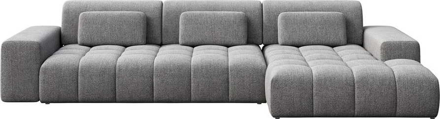 Šedá rohová pohovka (pravý roh/s lenoškou) Chevi – Ghado Ghado