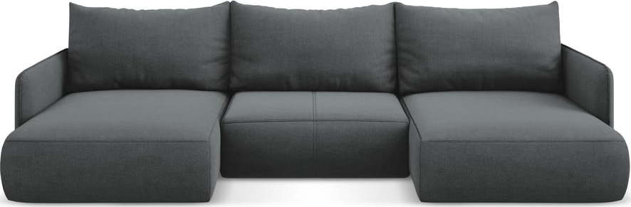 Šedá rozkládací/s úložným prostorem rohová pohovka Nanea – Makamii Makamii