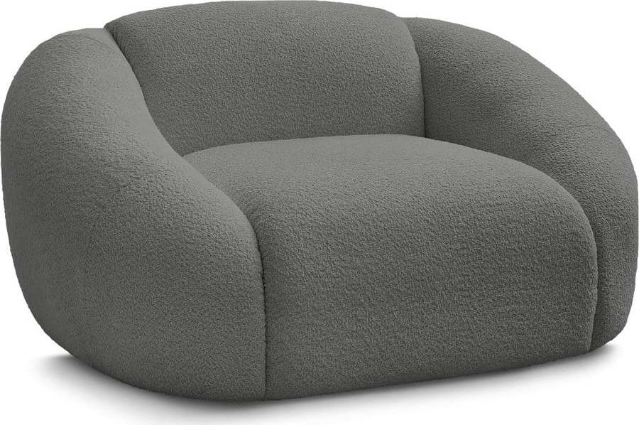 Šedé křeslo z textilie bouclé Tina – Bobochic Paris Bobochic Paris