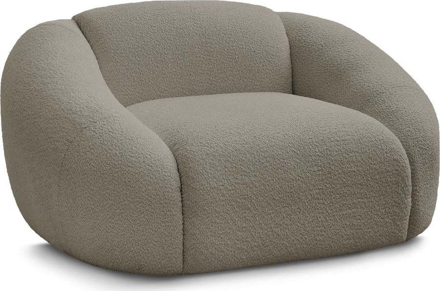 Šedohnědé křeslo z textilie bouclé Tina – Bobochic Paris Bobochic Paris