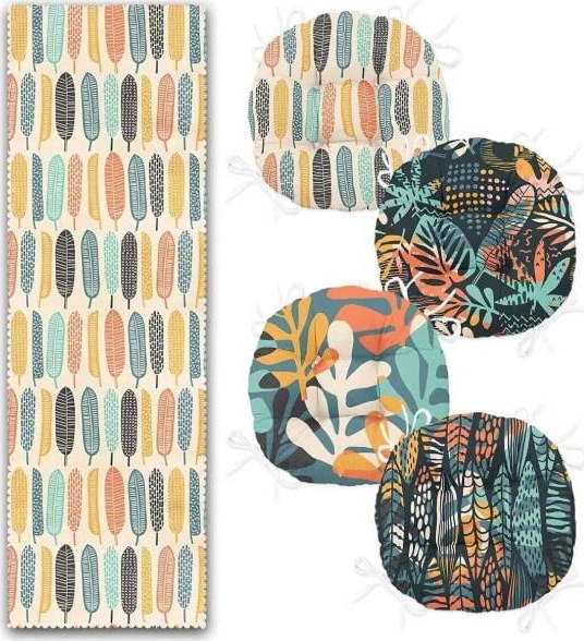 Set podsedáků a běhounu 5 ks Long Leaves – Mila Home Mila Home