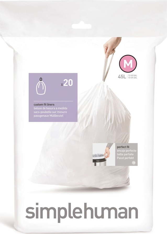Stahovací pytle na odpadky v sadě 20 ks 45 l M – simplehuman Simplehuman