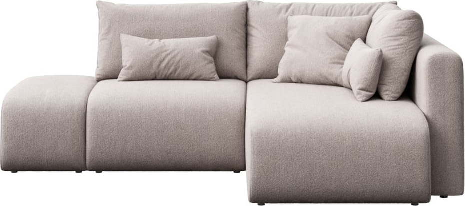 Světle šedá rozkládací rohová pohovka s úložným prostorem (pravý roh/s lenoškou) Lumine – Ghado Ghado