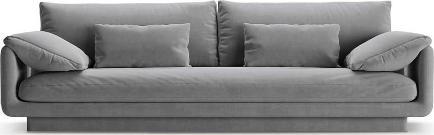 Světle šedá sametová pohovka 250 cm Torino – Micadoni Micadoni