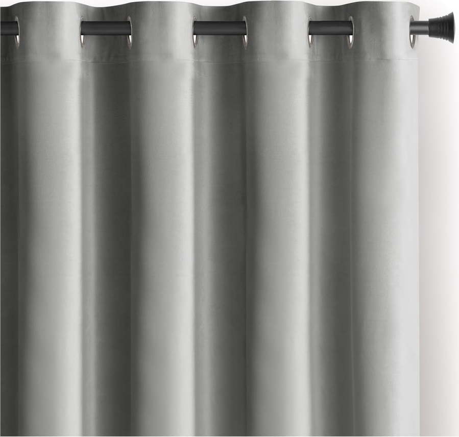 Světle šedý sametový dimout závěs 140x270 cm Eyelets – Restilo Restilo