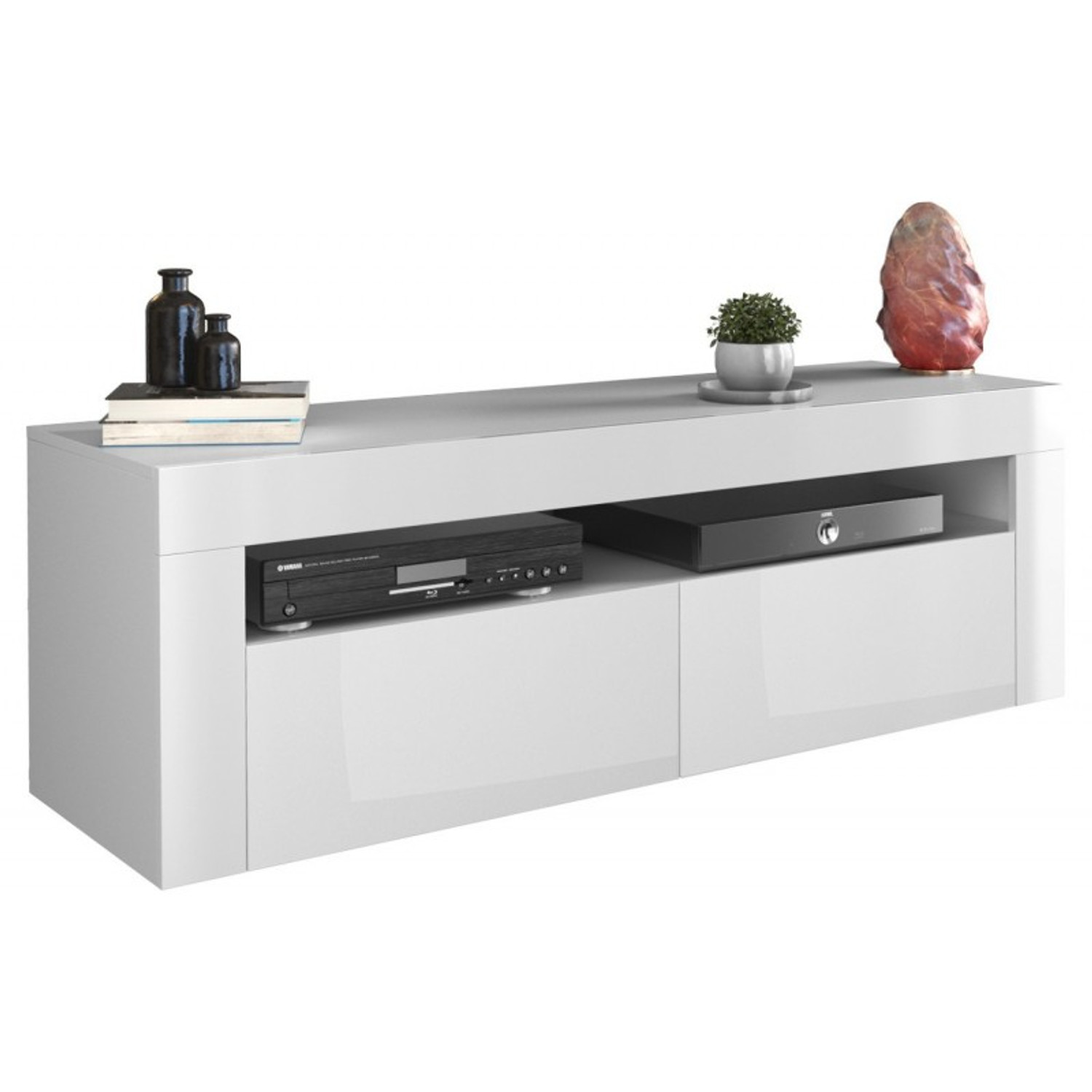 TV STOLEK DEKO 2D 140 - BÍLÝ LESK TOP Nábytek