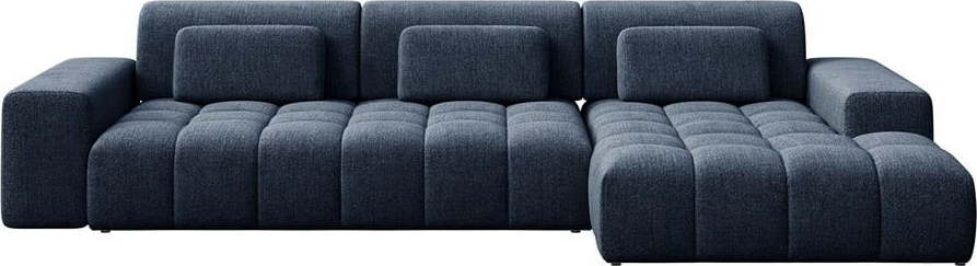 Tmavě modrá rohová pohovka (pravý roh/s lenoškou) Chevi – Ghado Ghado
