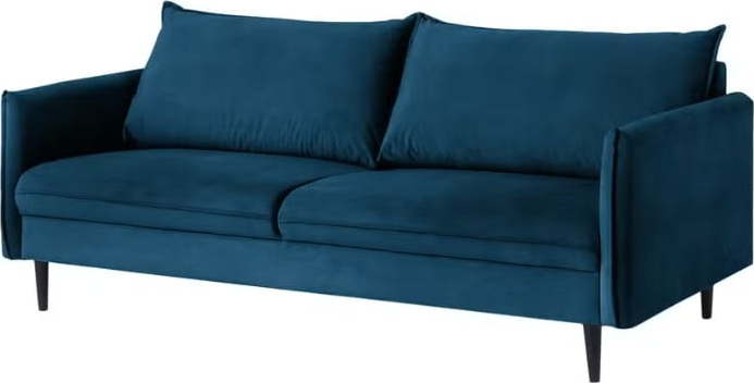 Tmavě modrá sametová pohovka 203 cm Juli – Ropez Ropez