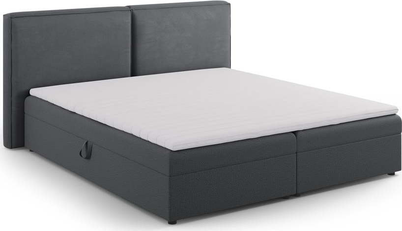 Tmavě šedá boxspring postel s úložným prostorem 180x200 cm Arendal – Cosmopolitan Design Cosmopolitan design