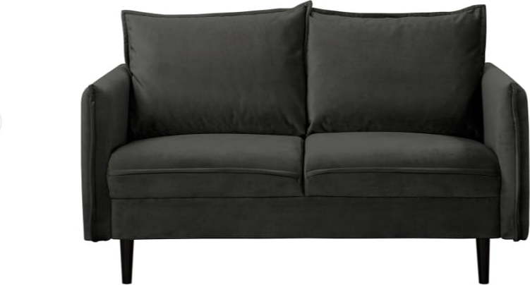 Tmavě šedá sametová pohovka 138 cm Juli – Ropez Ropez