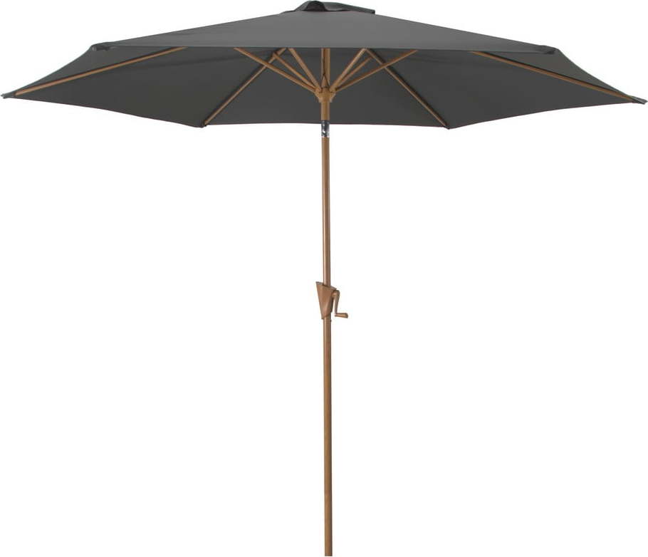 Tmavě šedý slunečník ø 300 cm Wood – Rojaplast Rojaplast