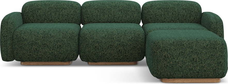 Tmavě zelená modulární rohová pohovka (variabilní roh) Ailani – Makamii Makamii