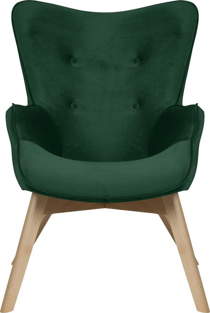 Tmavě zelené sametové křeslo Niko – Ropez Ropez