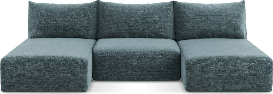 Tyrkysová rozkládací/s úložným prostorem rohová pohovka Kalena – Makamii Makamii