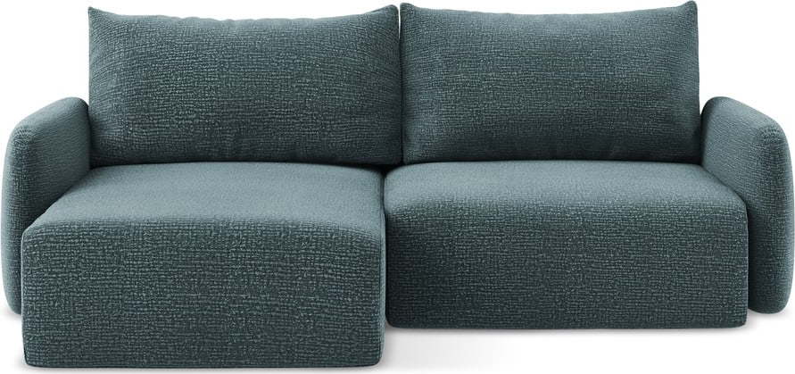 Tyrkysová rozkládací/s úložným prostorem rohová pohovka (levý roh) Kalena – Makamii Makamii