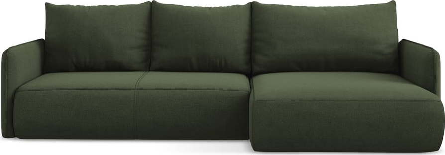 Zelená rozkládací/s úložným prostorem rohová pohovka (pravý roh) Nanea – Makamii Makamii