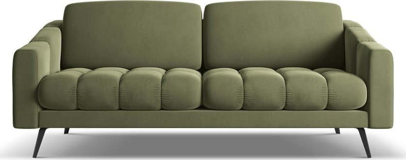 Zelená sametová pohovka 202 cm Nalu – Makamii Makamii