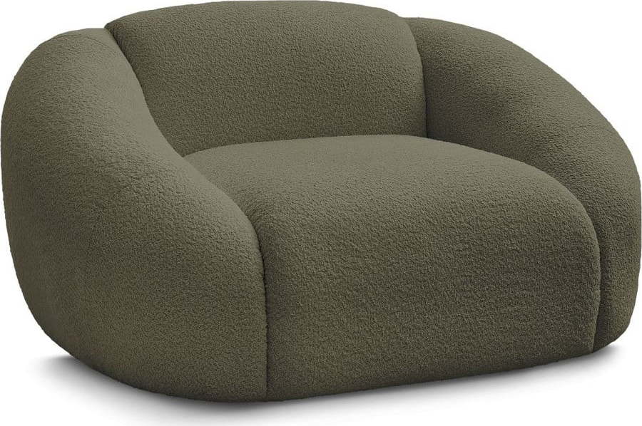 Zelené křeslo z textilie bouclé Tina – Bobochic Paris Bobochic Paris