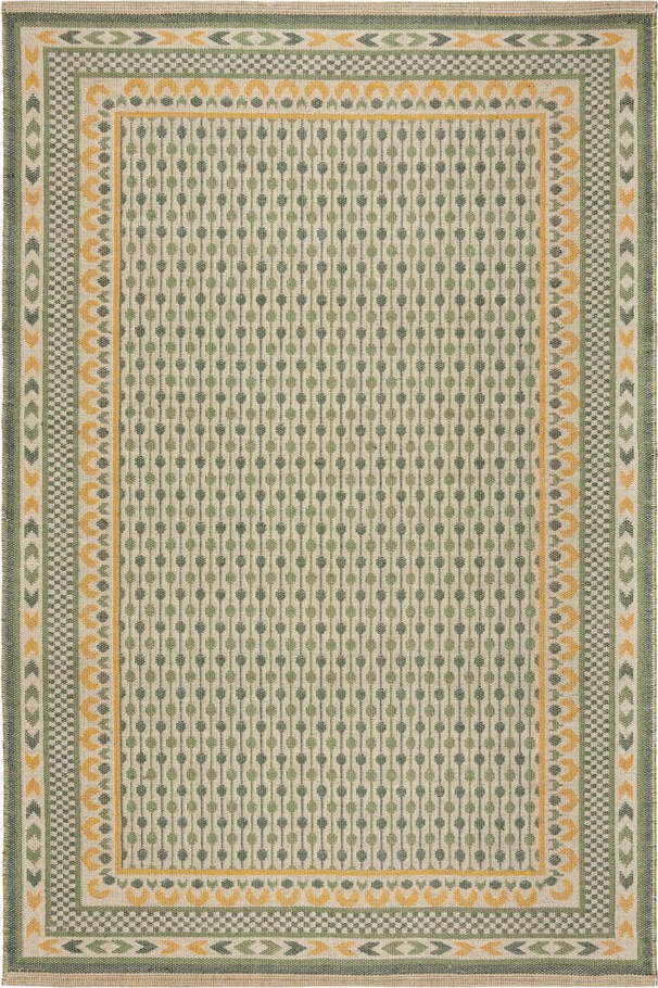 Zelený koberec s příměsí juty 120x170 cm Mara Jute Border – Flair Rugs Flair Rugs