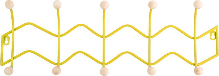 Žlutý kovový nástěnný věšák 61 cm Zig Zag – PT LIVING PT LIVING