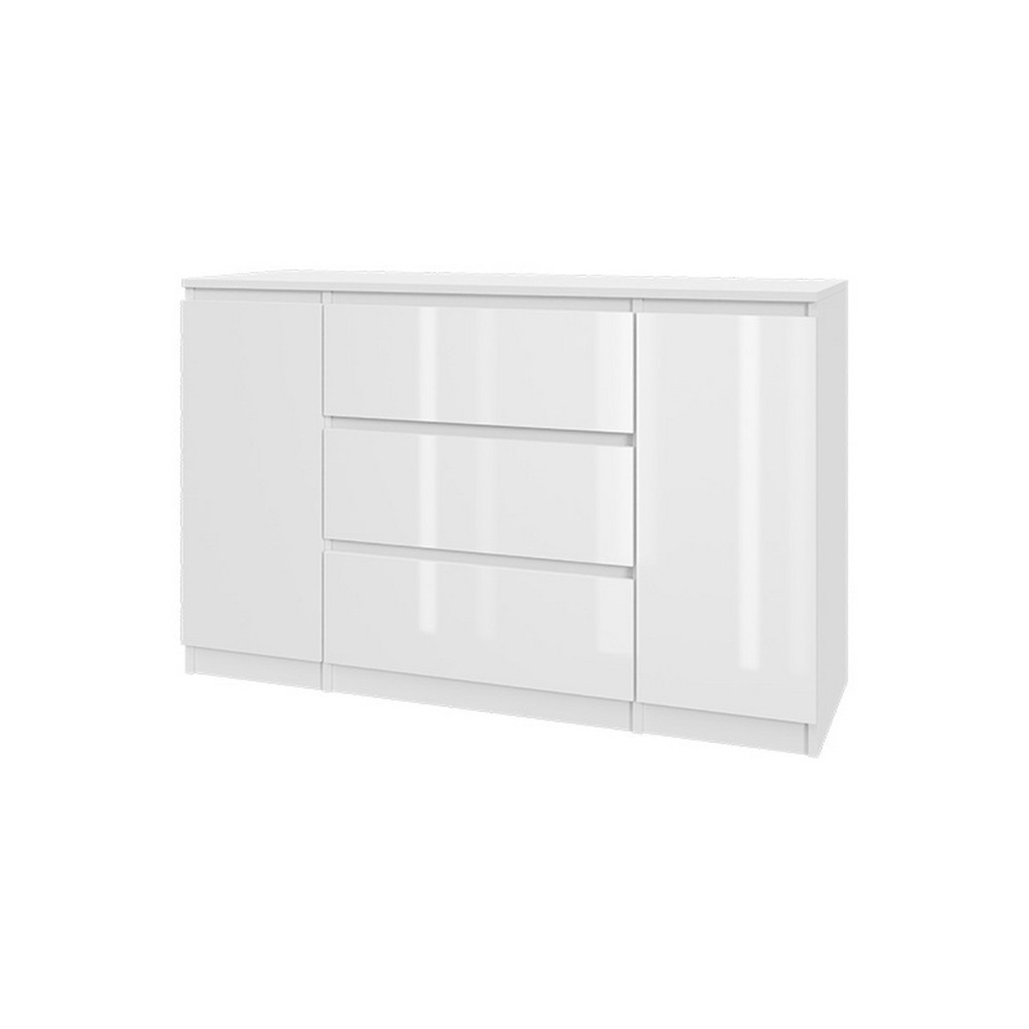 Komoda 2D3S - bílý lesk SG-nábytek