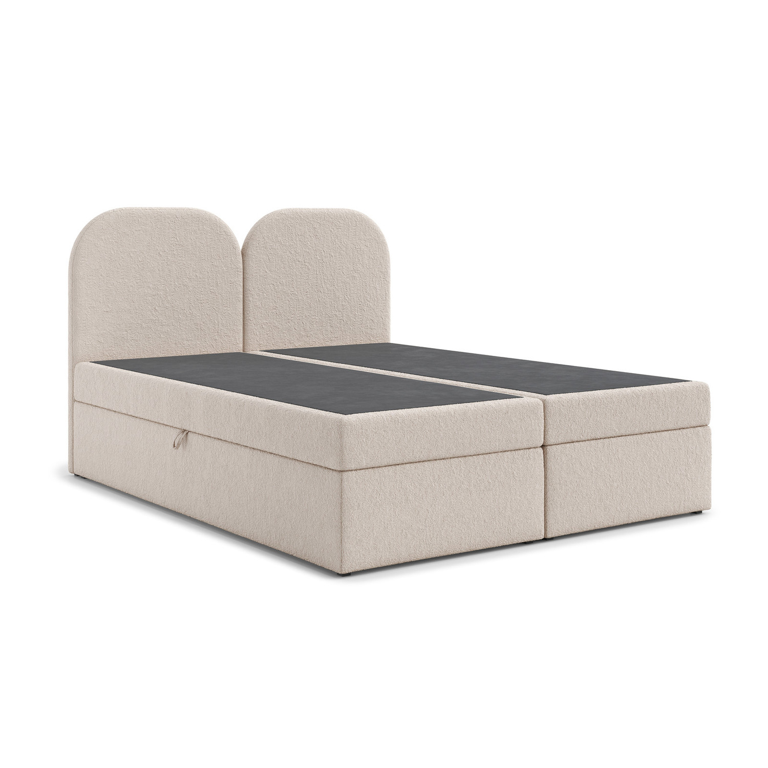 Čalouněná postel COMO s úložným prostorem 200x200 cm Béžová RIMALL