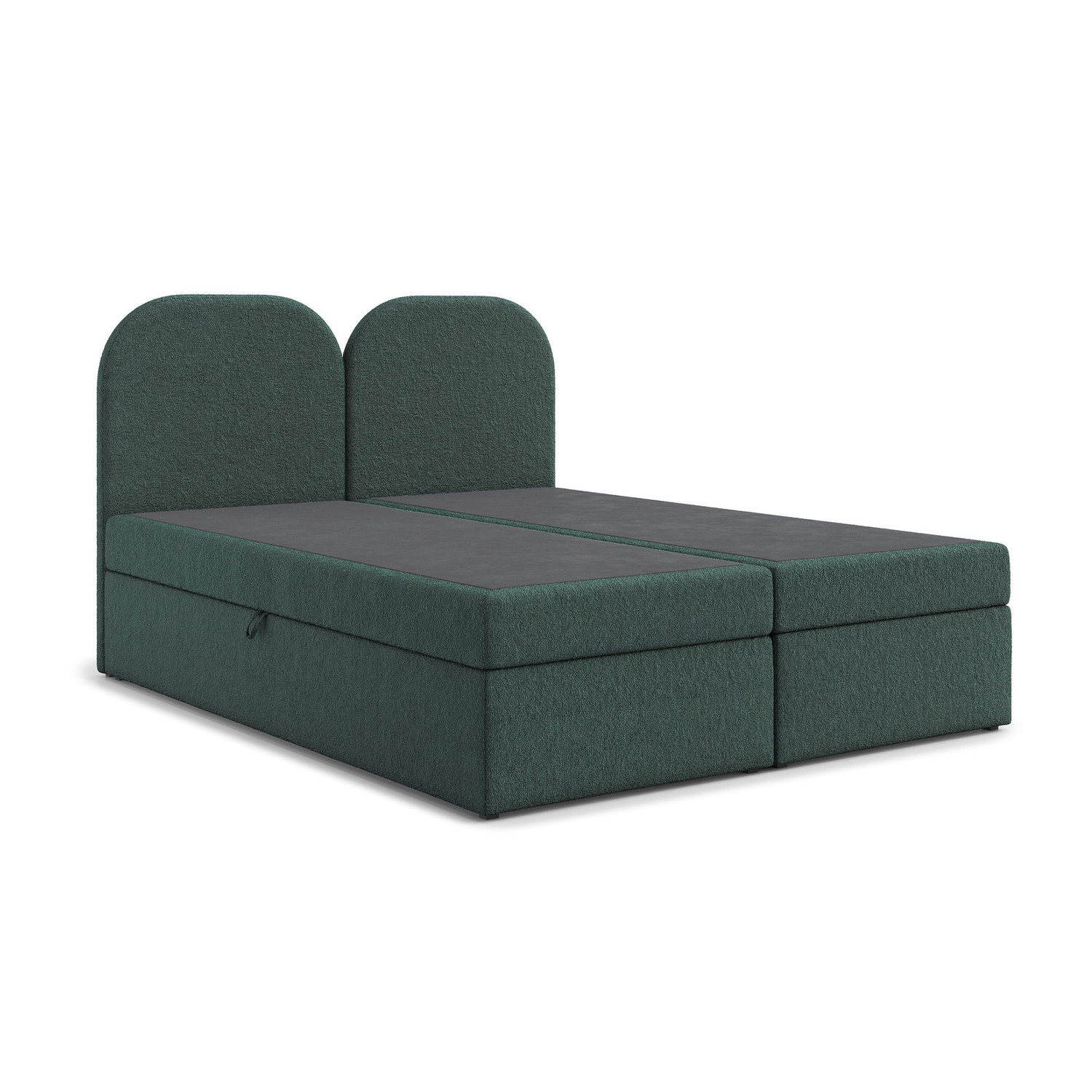 Čalouněná postel COMO s úložným prostorem 200x200 cm Zelená RIMALL