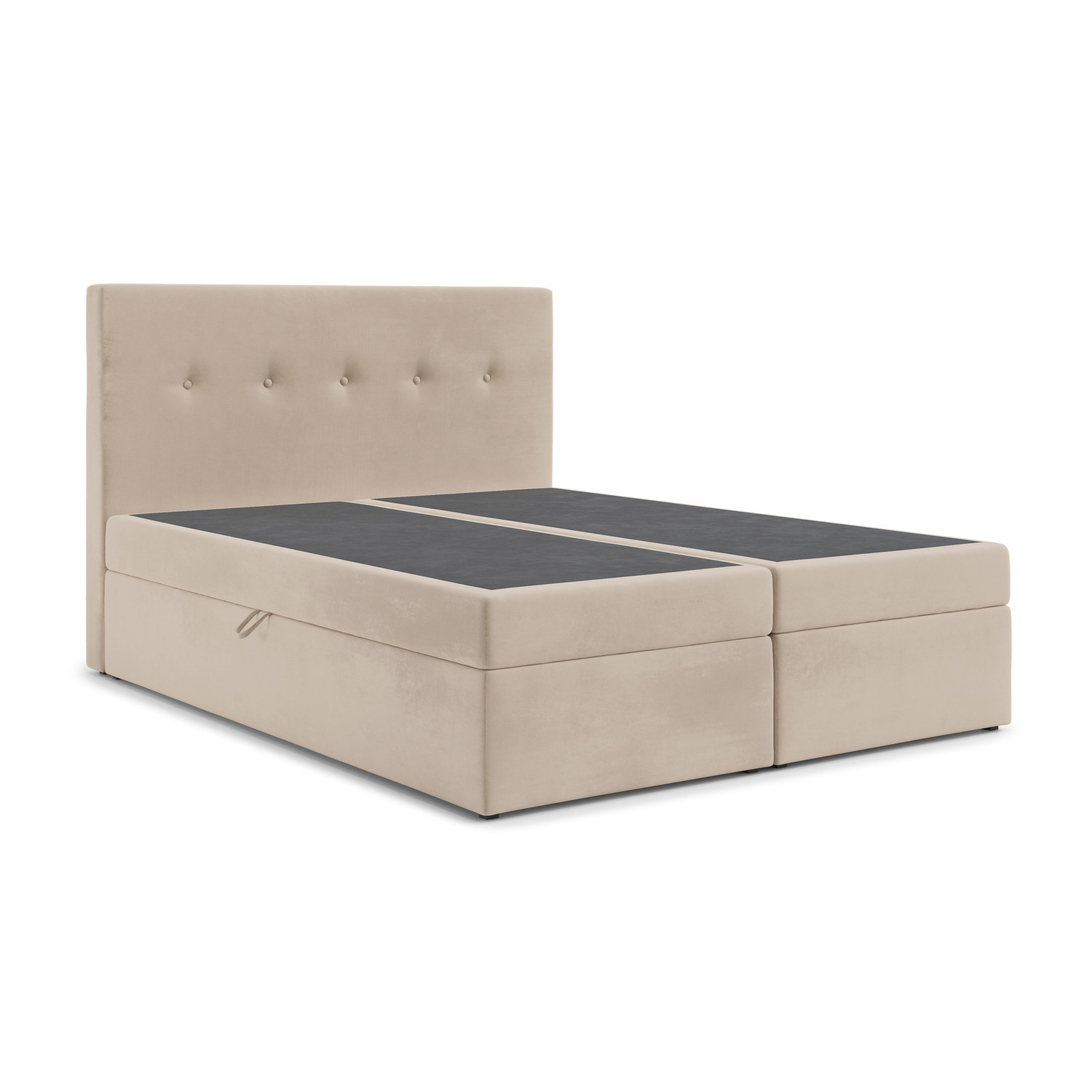 Čalouněná postel LUCCA s úložným prostorem 200x200 cm Béžová RIMALL