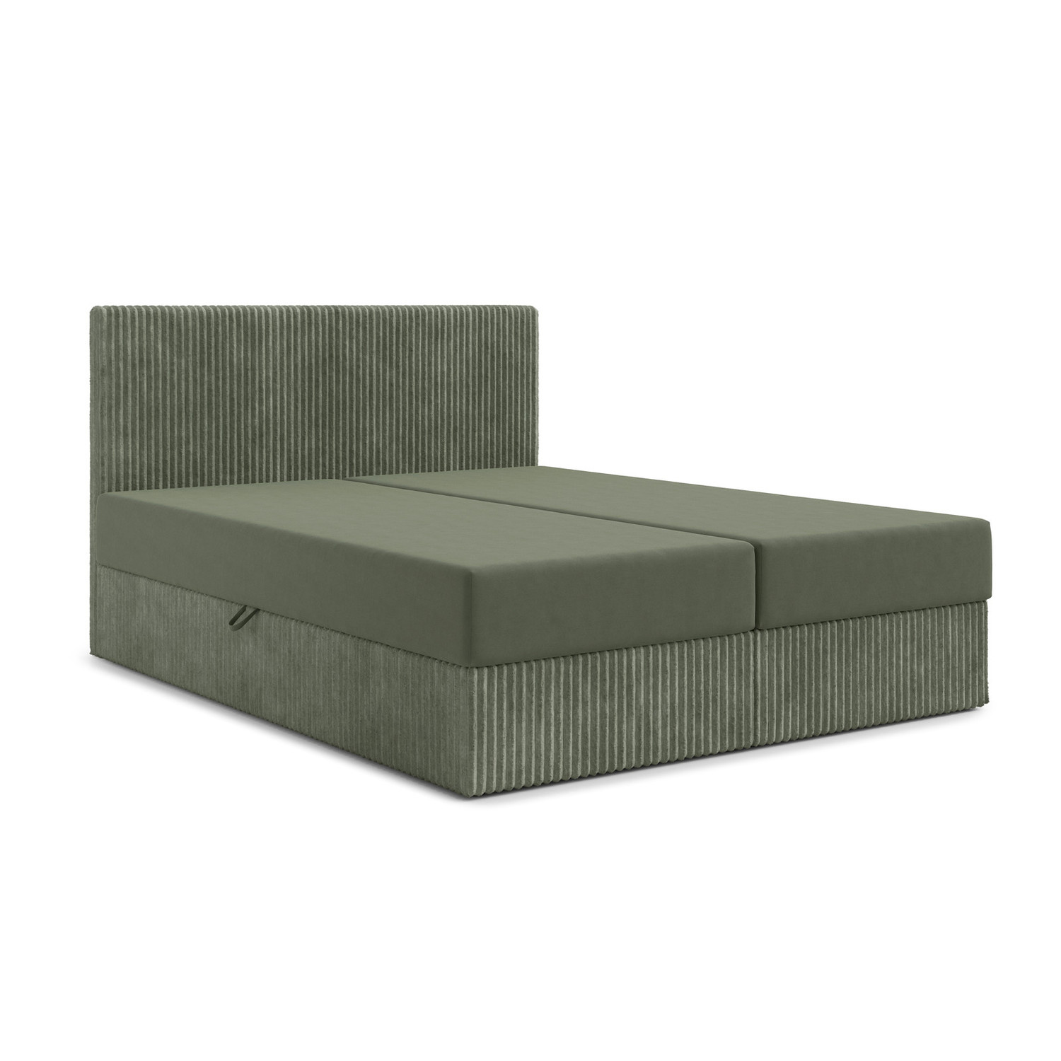 Čalouněná postel MOE s úložným prostorem 160x200 cm Zelená RIMALL