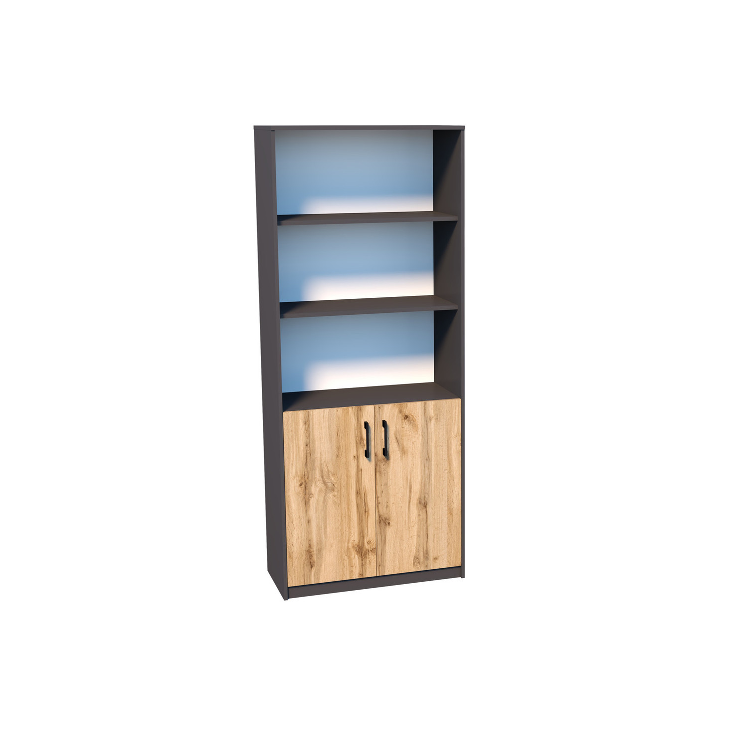 Regál MARK - R007 Grafit/dub wotan BESTSELLER