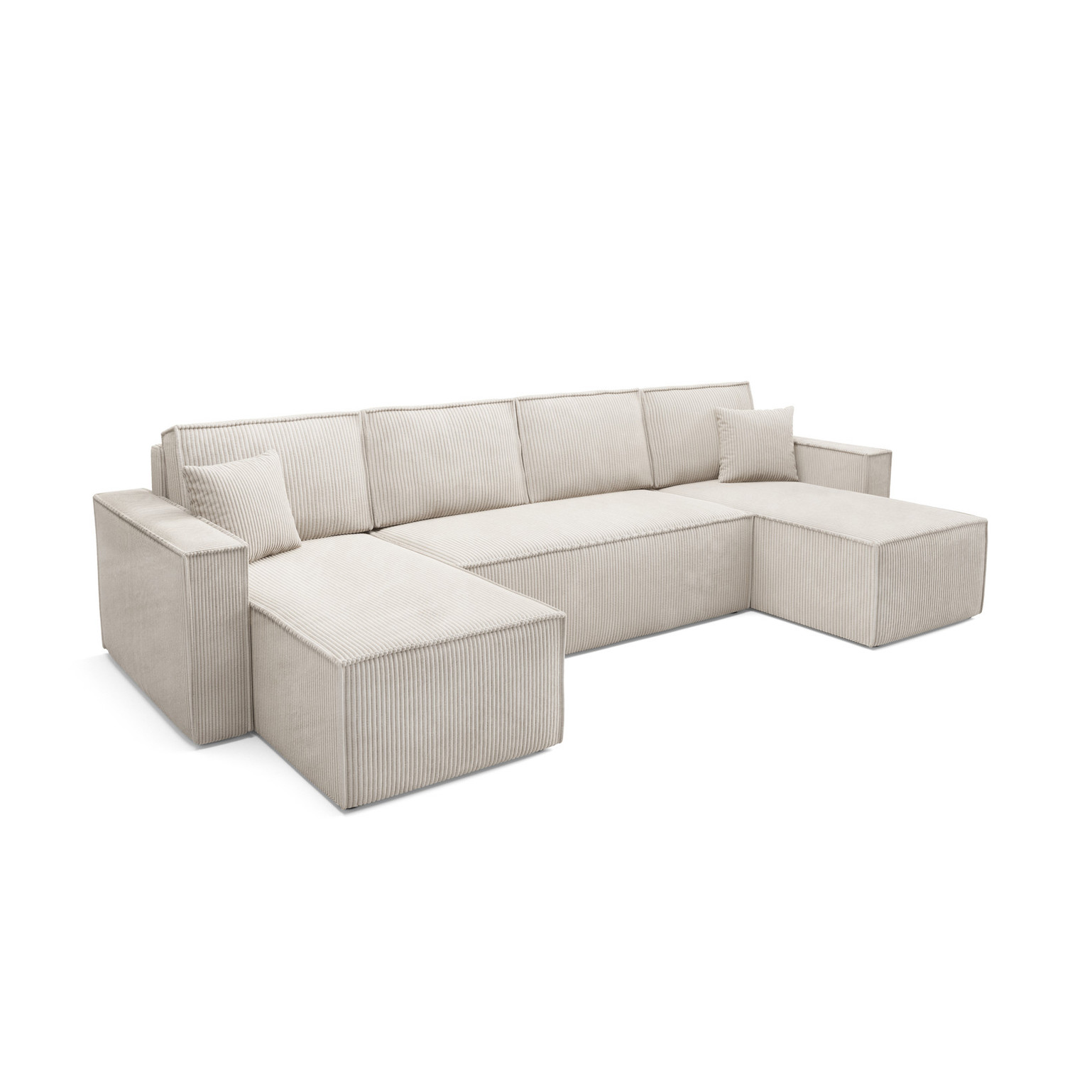 Rozkládací sedací souprava BASIC U Krémová SG nabytek