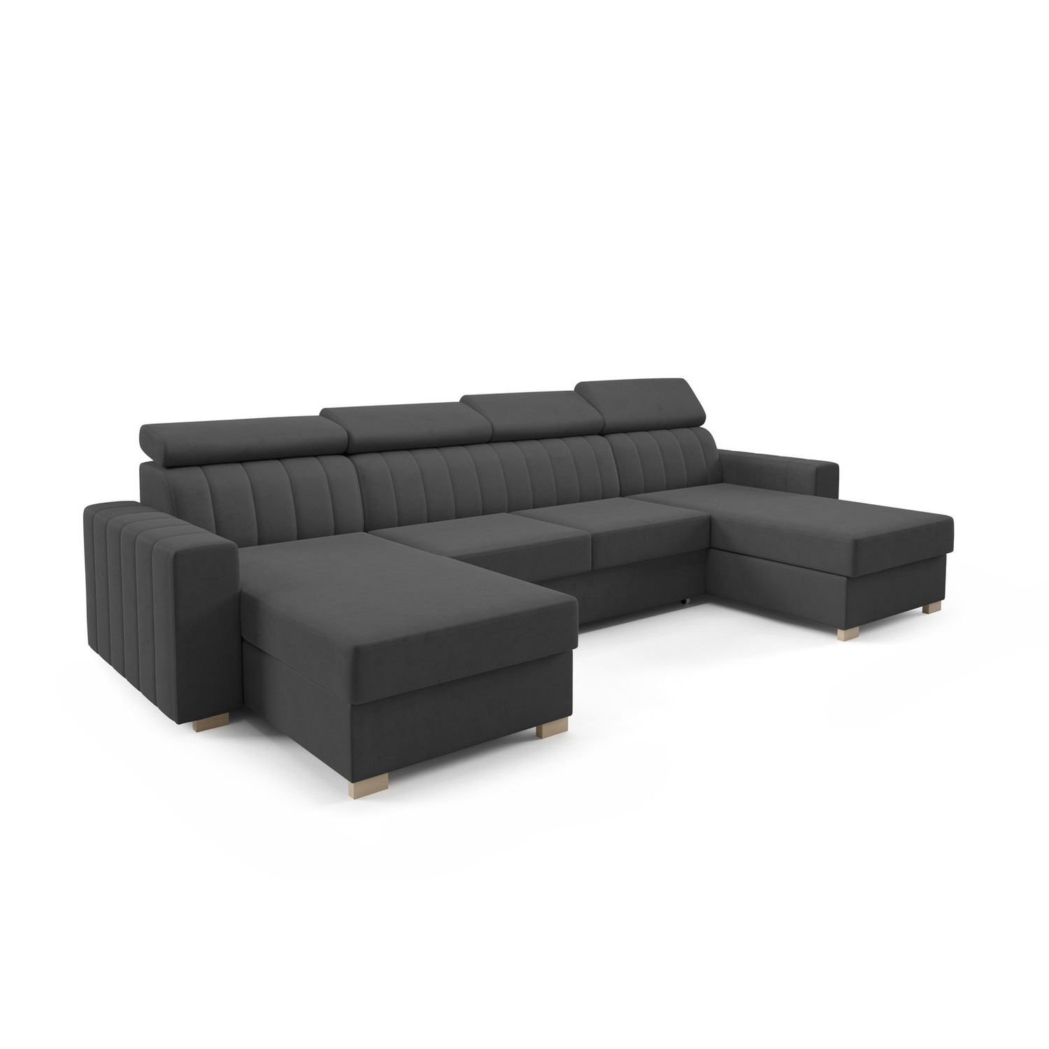 Rozkládací sedací souprava LAOS U Černá SG nabytek