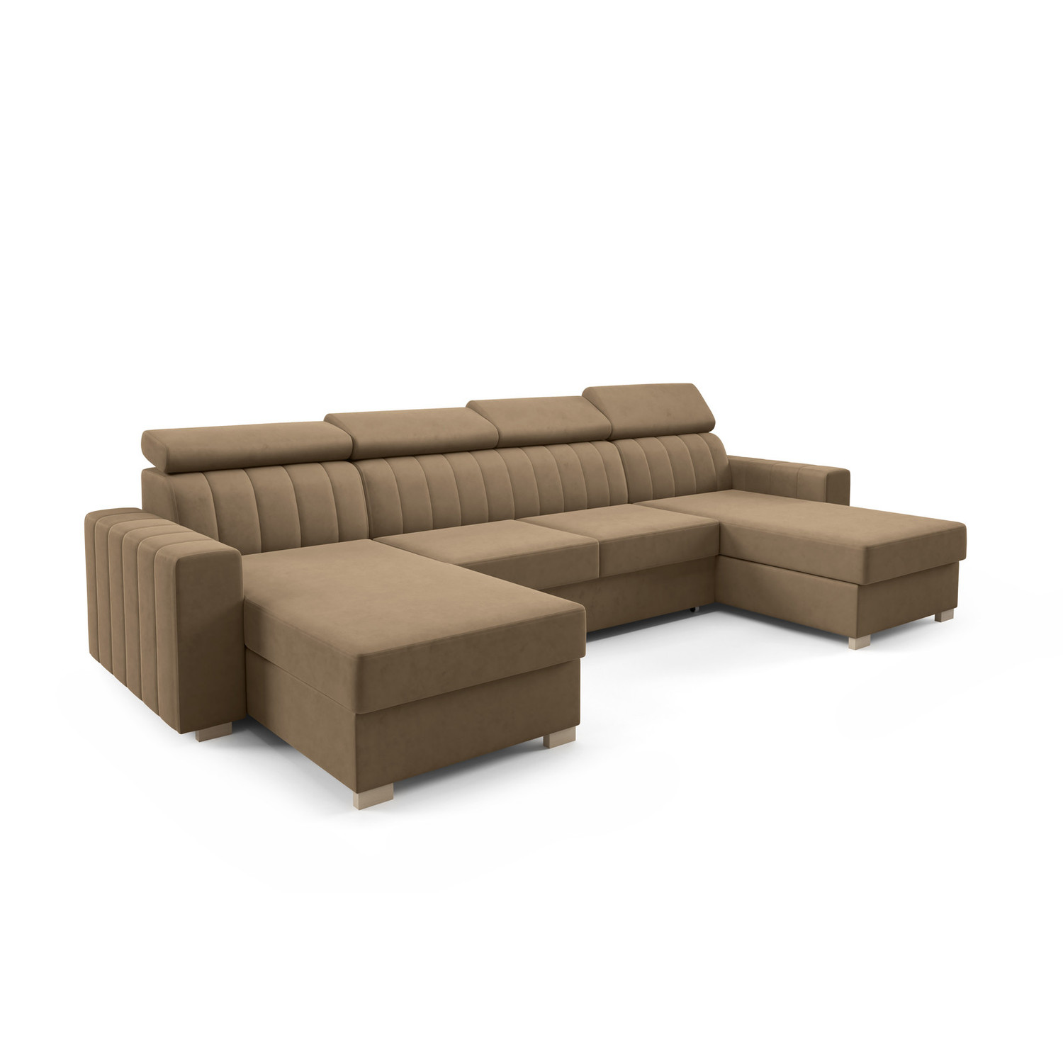 Rozkládací sedací souprava LAOS U Hnědá I SG nabytek