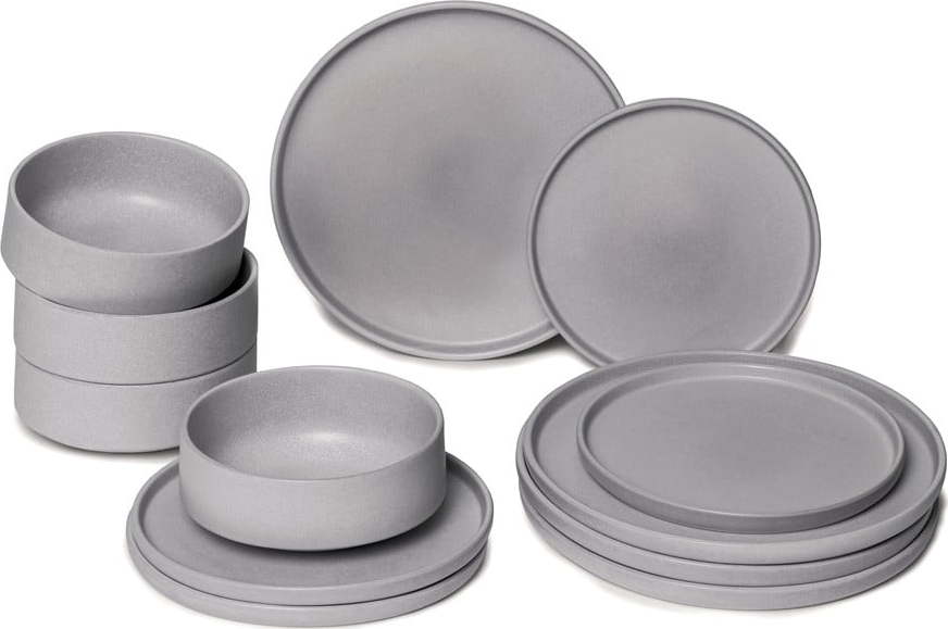 12dílná sada šedého kameninového nádobí Bonami selection Malia Bonami Selection