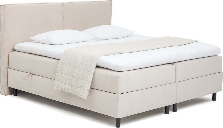 Béžová boxspring postel s úložným prostorem 160x200 cm Elva Bold – Bonami Selection Bonami Selection