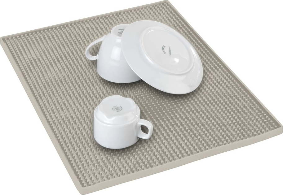 Béžová gumová odkapávací podložka na nádobí 40x30 cm Maxi – Wenko WENKO