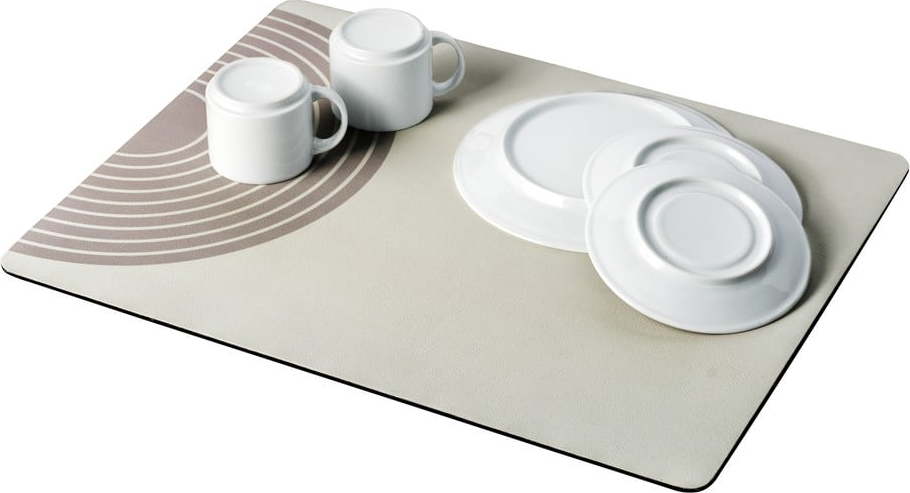Béžová gumová odkapávací podložka na nádobí 50x40 cm Dima – Wenko WENKO