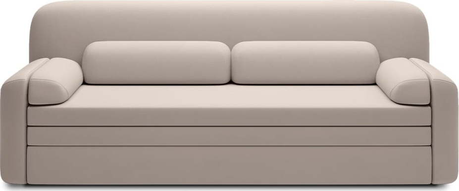 Béžová sametová rozkládací/s úložným prostorem pohovka 236 cm Elioss – ELTAP ELTAP