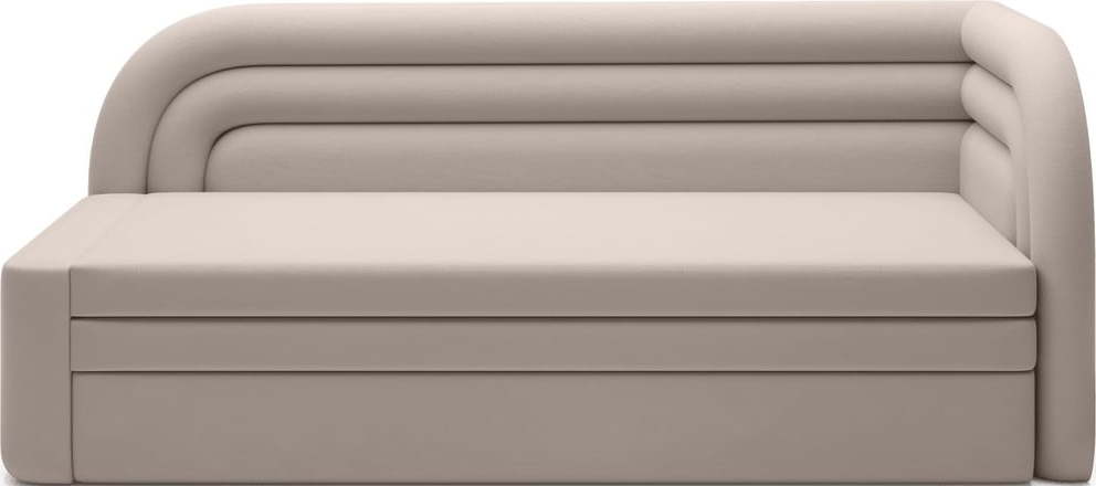 Béžová sametová rozkládací/s úložným prostorem pohovka pravý roh 223 cm Fabillo – ELTAP ELTAP